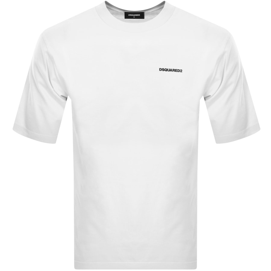 Tシャツ・カットソー DSQUARED2 Loose Fit cotton t-shirt White + Black Print Loose Fit T-Shirt
